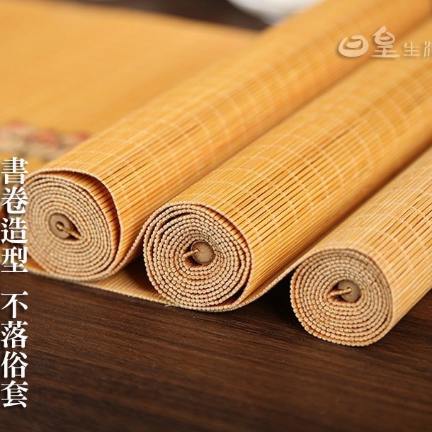 印花茶席 竹製茶席 竹席 竹簾 拍照道具 泡茶用具 茶席 竹墊 茶具 茶道 泡茶墊 餐墊 桌墊 攝影道具 日皇-細節圖7