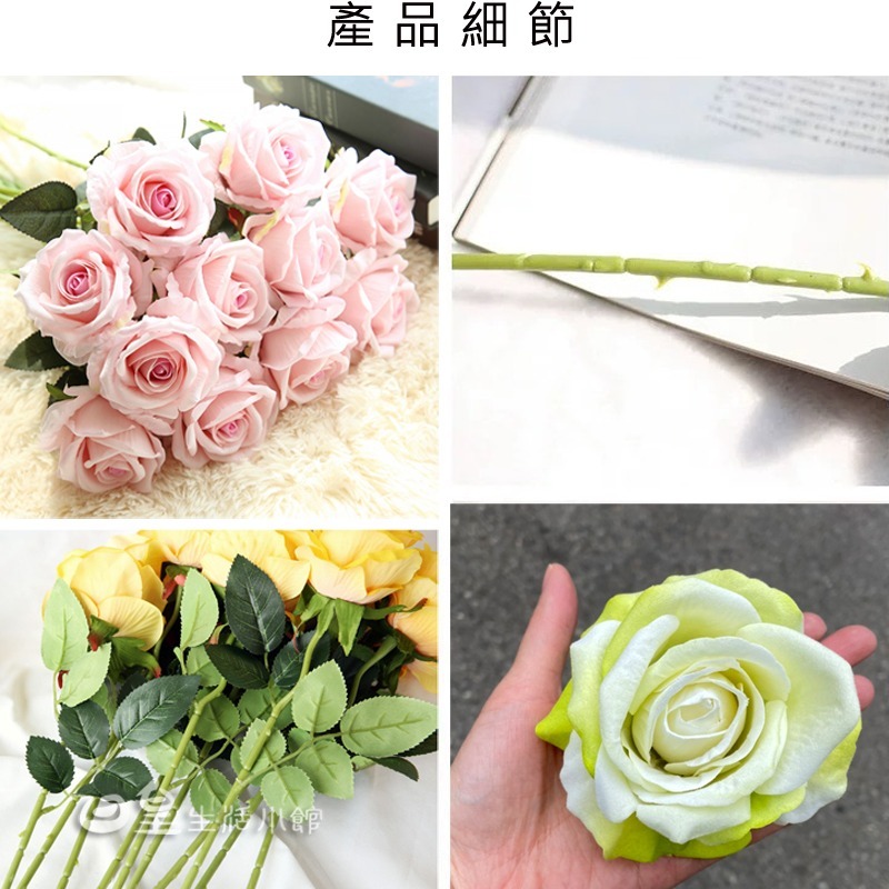 仿真玫瑰花 拍照道具 玫瑰花 絨布玫瑰花 仿真花 婚禮佈置 拍攝道具 擺飾 裝飾 化妝品飾品拍照道具 日皇-細節圖4