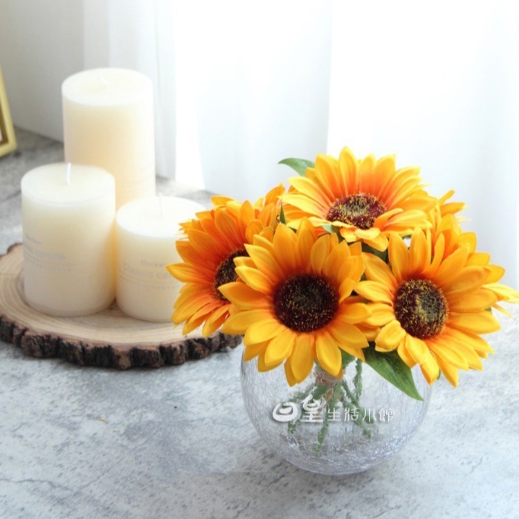 仿真向日葵 仿真花 拍照道具 向日葵 仿真花束 拍攝道具 婚禮佈置 擺飾 裝飾 化妝品飾品拍照道具 日皇二館-細節圖6