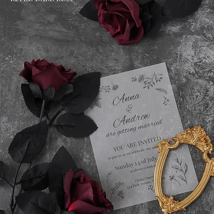 哥特風黑色玫瑰 復古風黑色系玫瑰 黑玫瑰 拍照道具 玫瑰花束 仿真玫瑰 仿真花 玫瑰花 拍攝道具 擺飾 裝飾 日皇二館-細節圖9