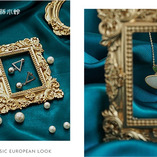 歐式相框 拍照道具 金色復古相框 飾品展示 美甲ins 拍照小物 飾品拍照必備 日皇-細節圖4