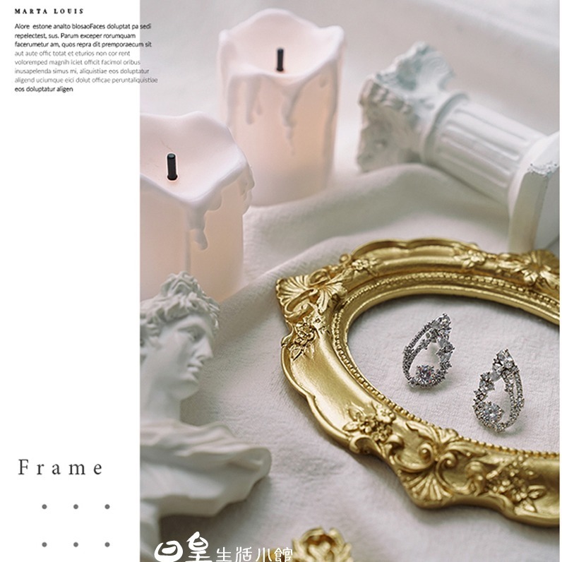 歐式相框 拍照道具 金色復古相框 飾品展示 美甲ins 拍照小物 飾品拍照必備 日皇-細節圖8