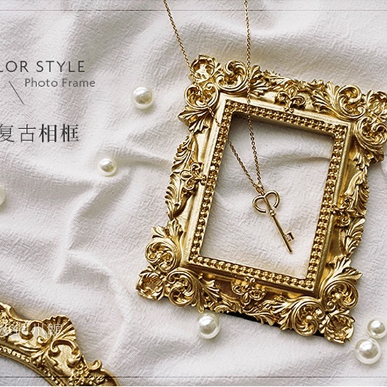 歐式相框 拍照道具 金色復古相框 飾品展示 美甲ins 拍照小物 飾品拍照必備 日皇-細節圖10