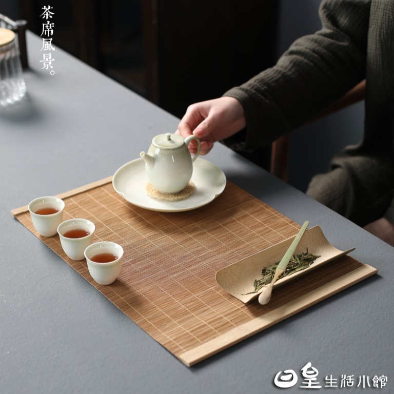 茶席 手工竹簾 拍照道具 泡茶用具 茶席 竹席 竹墊 茶道 泡茶墊 餐墊 桌墊 攝影道具 日皇-細節圖5