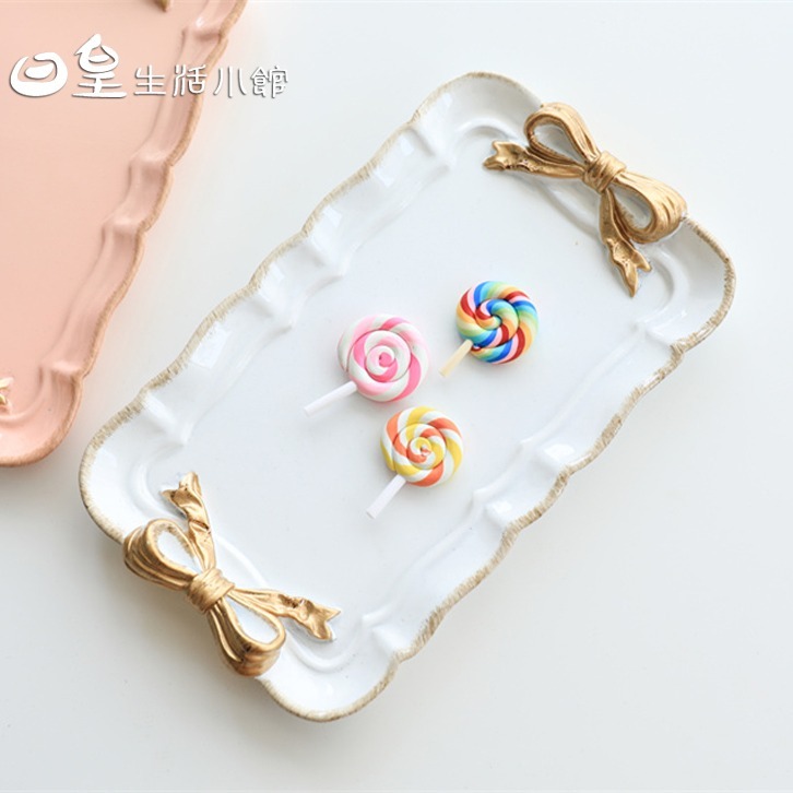 拍照道具 飾品收納盤 托盤 飾品展示盤 蝴蝶結收納盤 裝飾盤 首飾盤 點心盤 收納盤 日皇-細節圖9