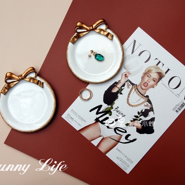 拍照道具 飾品收納盤 蝴蝶結收納盤 飾品展示盤 裝飾盤 收納盤 首飾盤 點心盤 托盤 日皇二館-細節圖6