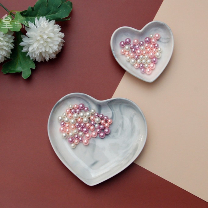 大理石收納盤 拍照道具 大理石紋餐具 心型首飾收納盤 工業風置物盤 大理石首飾盤 大理石盤子 碟子 日皇二館-細節圖8