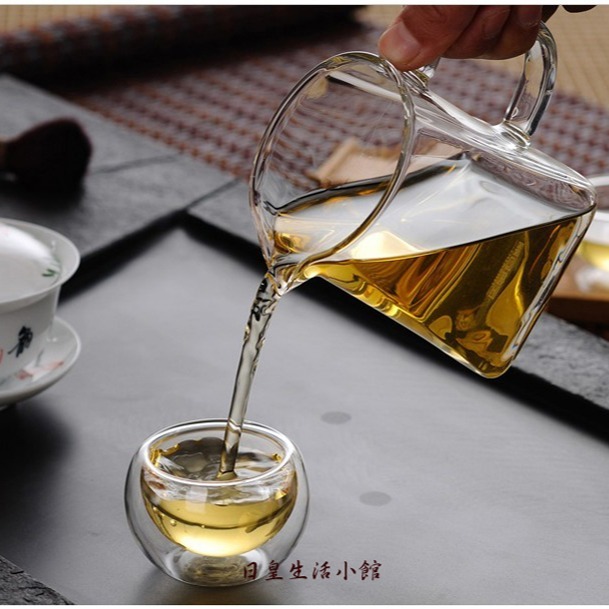 茶海 公道杯 純手工耐高溫玻璃公道杯 茶具配件 玻璃茶具分茶器 300ML 台灣現貨 日皇-細節圖2