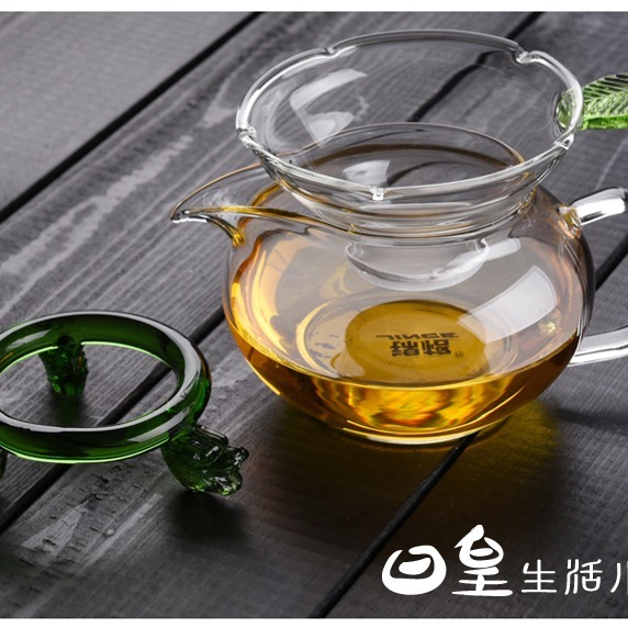 茶濾 茶漏 耐熱玻璃茶濾茶道配件 龍頭琉璃底座茶漏 茶葉過濾器 功夫茶具 日皇-細節圖6