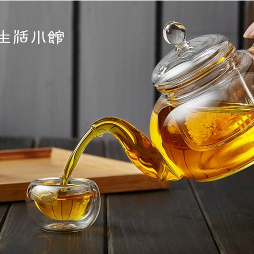 大容量泡茶壼 花茶壺 贈雙層杯 玻璃茶壼 冷水壼 玻璃壼 耐熱玻璃茶具 玻璃過濾泡茶壼 台灣現貨 日皇-細節圖6