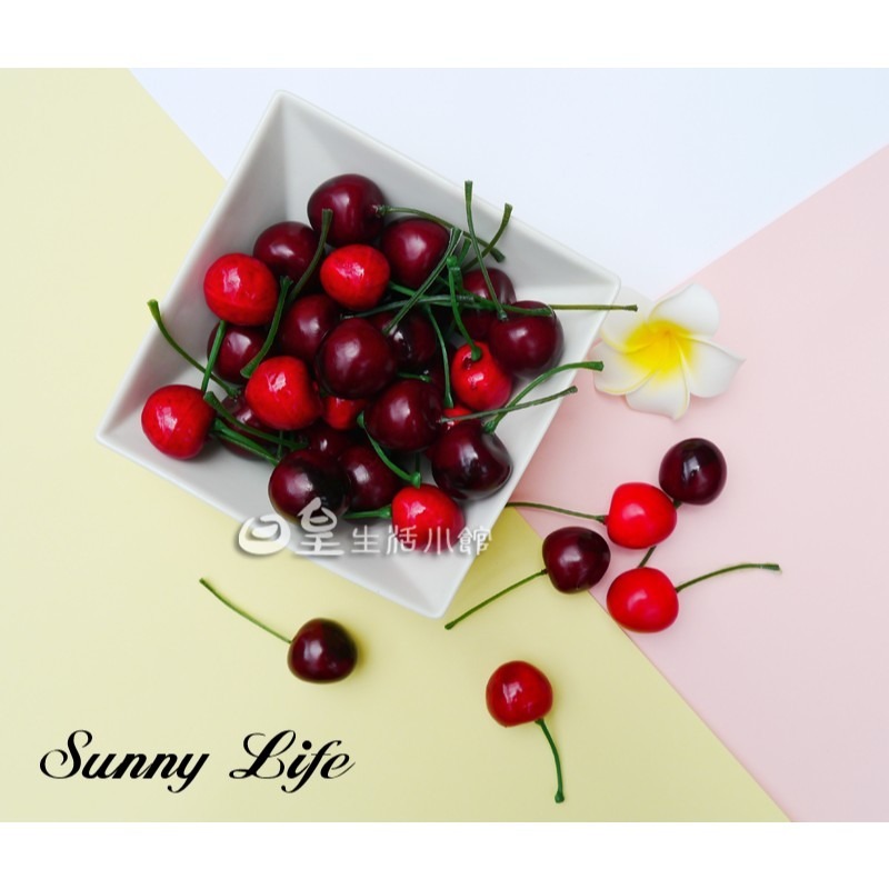 櫻桃 仿真櫻桃 拍照道具 拍攝道具 現貨 裝飾 擺飾 婚禮佈置 飾品DIY 配件 教學道具 日皇-細節圖5