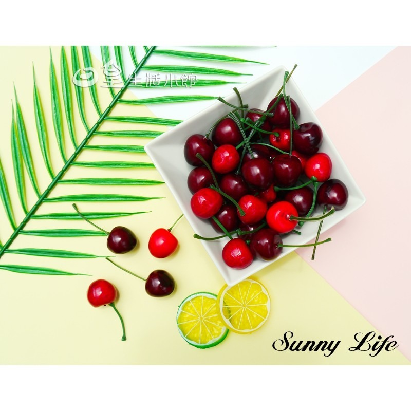 櫻桃 仿真櫻桃 拍照道具 拍攝道具 現貨 裝飾 擺飾 婚禮佈置 飾品DIY 配件 教學道具 日皇-細節圖6