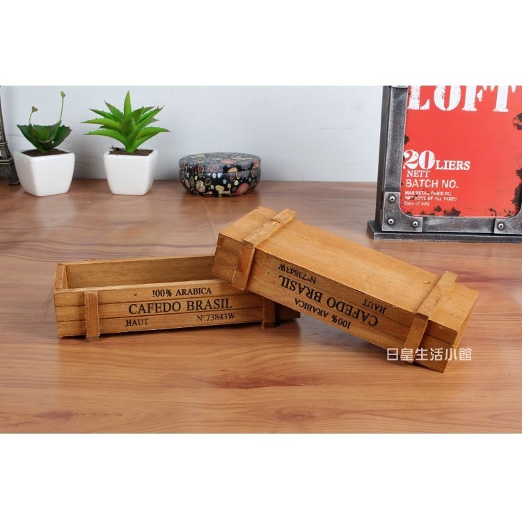 木盒 拍照道具 復古木質收納盒 多肉植物盒 多肉花盆 盆栽 桌面收納盒 木質首飾盒 日皇-細節圖4