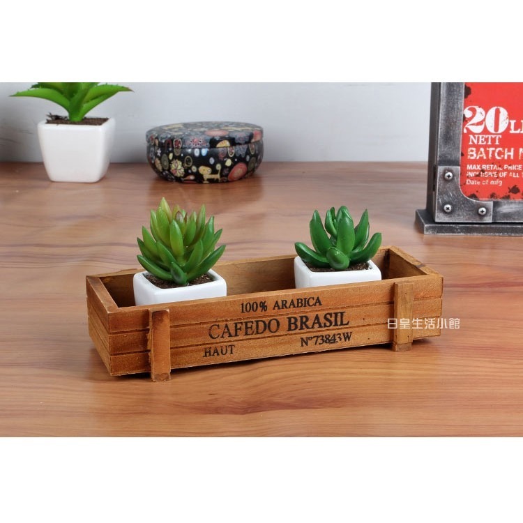 木盒 拍照道具 復古木質收納盒 多肉植物盒 多肉花盆 盆栽 桌面收納盒 木質首飾盒 日皇-細節圖5