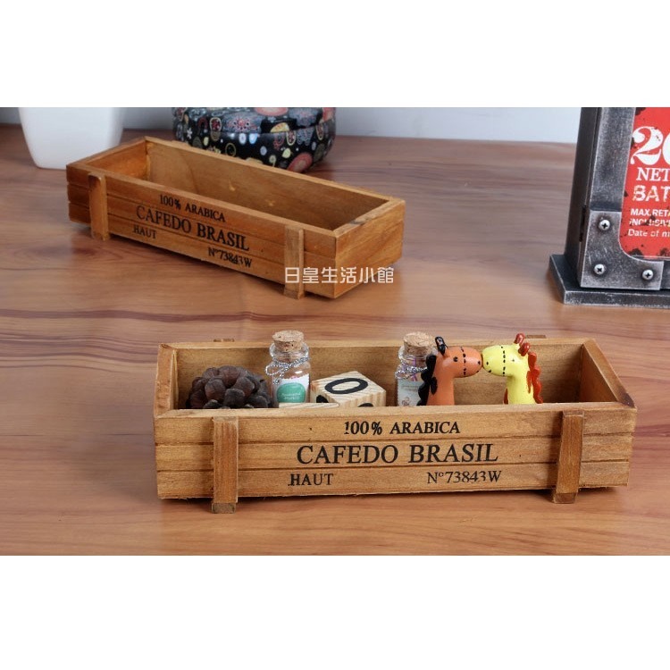 木盒 拍照道具 復古木質收納盒 多肉植物盒 多肉花盆 盆栽 桌面收納盒 木質首飾盒 日皇-細節圖6