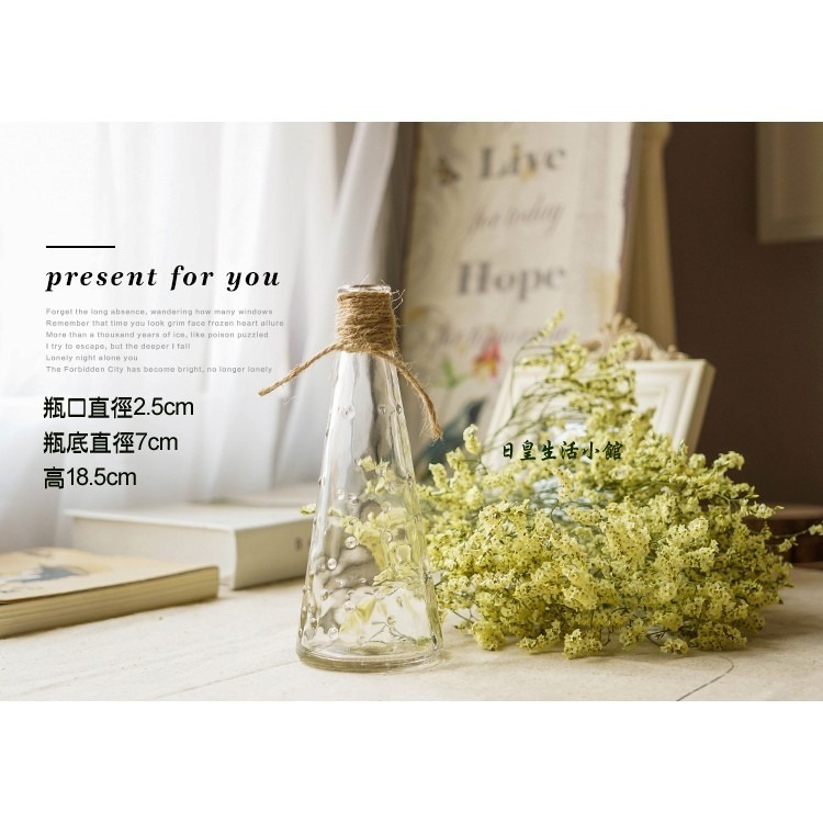 麻繩創意花瓶 日式簡約麻繩玻璃瓶 玻璃花瓶 拍照道具 婚禮小物 家居婚慶裝飾 日皇-細節圖3