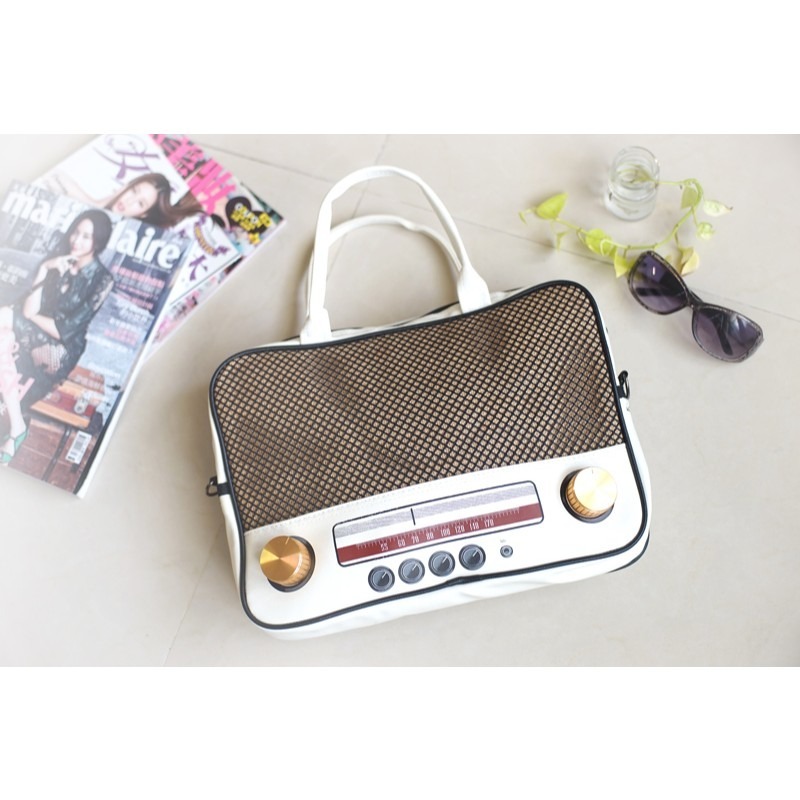 設計師款 新款復古創意造型包 立體收音機造型包 單肩包斜挎斜背斜肩側背包手提包 日皇-細節圖8