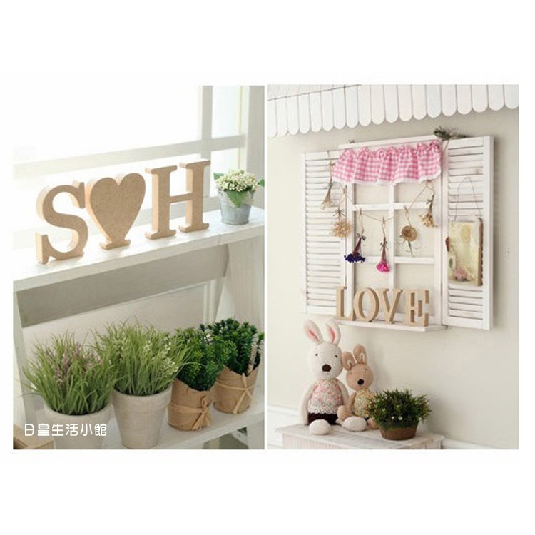 DIY木質英文字母 Zakka 拍照道具 婚禮小物 家居婚慶裝飾擺設 日皇-細節圖4