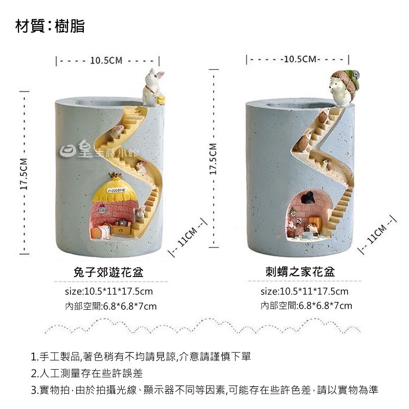 刺蝟 筆筒 可愛動物盆器 多肉植物盆栽 拍照道具 DIY公仔擺飾 微景觀造景 創意禮物 療癒 辦公室小物 日皇-細節圖3