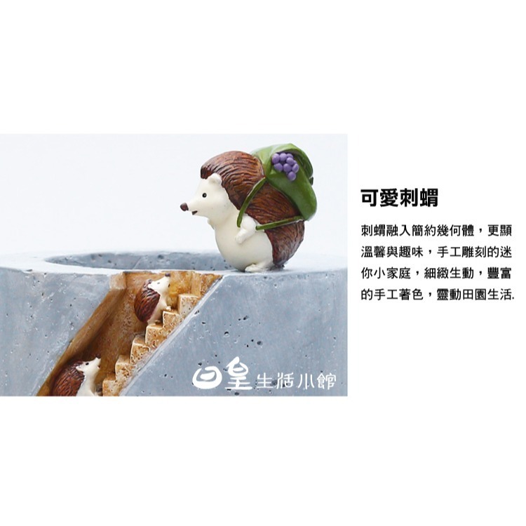 刺蝟 筆筒 可愛動物盆器 多肉植物盆栽 拍照道具 DIY公仔擺飾 微景觀造景 創意禮物 療癒 辦公室小物 日皇-細節圖5