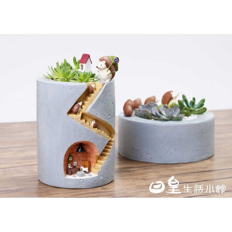 刺蝟 筆筒 可愛動物盆器 多肉植物盆栽 拍照道具 DIY公仔擺飾 微景觀造景 創意禮物 療癒 辦公室小物 日皇-細節圖9