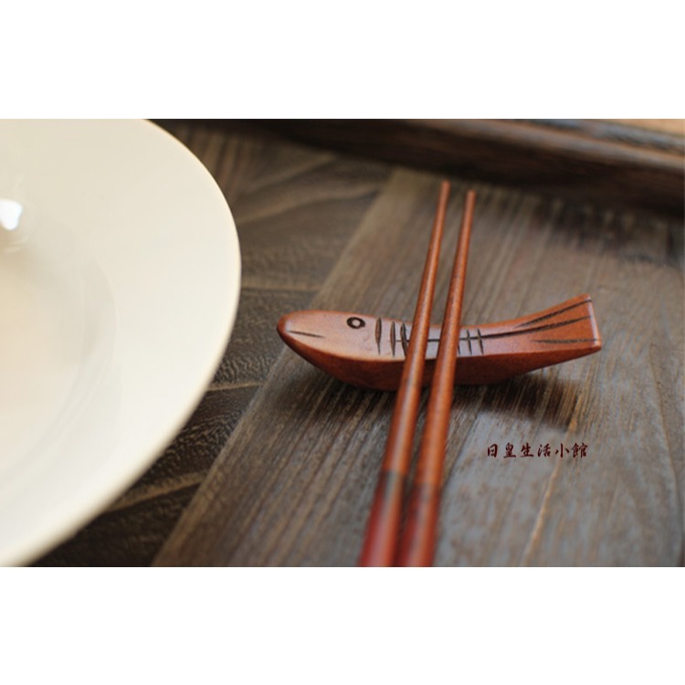 原木筷子架 日式和風筷子托 魚形狀筷托 筷枕 木制筷架 觀迎批發洽詢 日皇-細節圖6