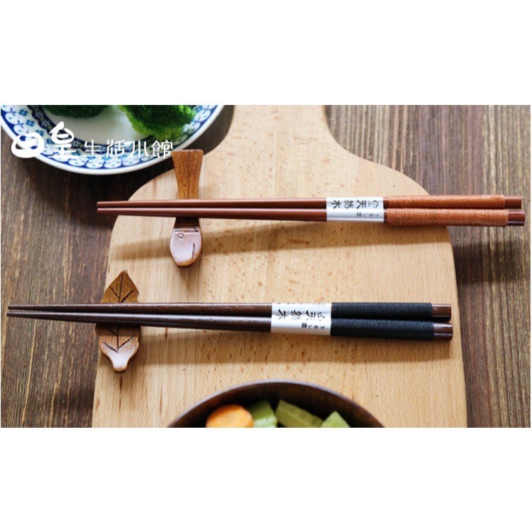 筷子 木質筷子 環保餐具 手工绑線天然木筷 鐵木筷 zakka 日式和風木質餐具組 日皇-細節圖2