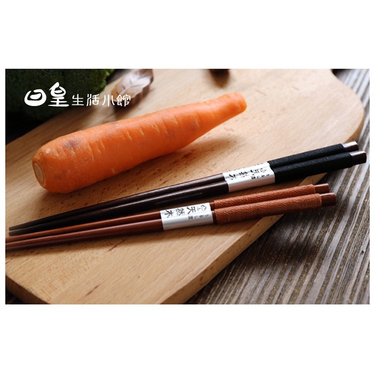 筷子 木質筷子 環保餐具 手工绑線天然木筷 鐵木筷 zakka 日式和風木質餐具組 日皇-細節圖5