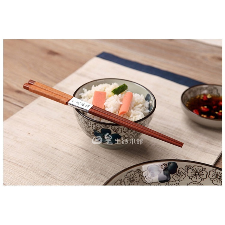 筷子 木質筷子 環保餐具 手工绑線天然木筷 鐵木筷 zakka 日式和風木質餐具組 日皇-細節圖6