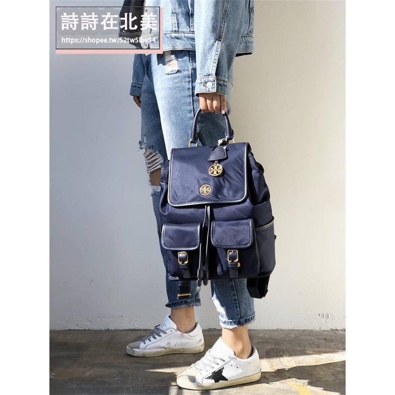 詩詩精品 Tory Burch 包包 後背包 雙肩包 Virginia尼龍帆布防水肩背包 書包 學院包 側背包 手提包-細節圖9