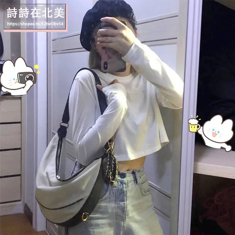 詩詩精品店 mj 包 側背包 胸包 肩背包 手提包 單肩包 mj相機包 月牙包 鏈條包 時尚百搭 荔枝紋真皮女包 腋下包-細節圖3
