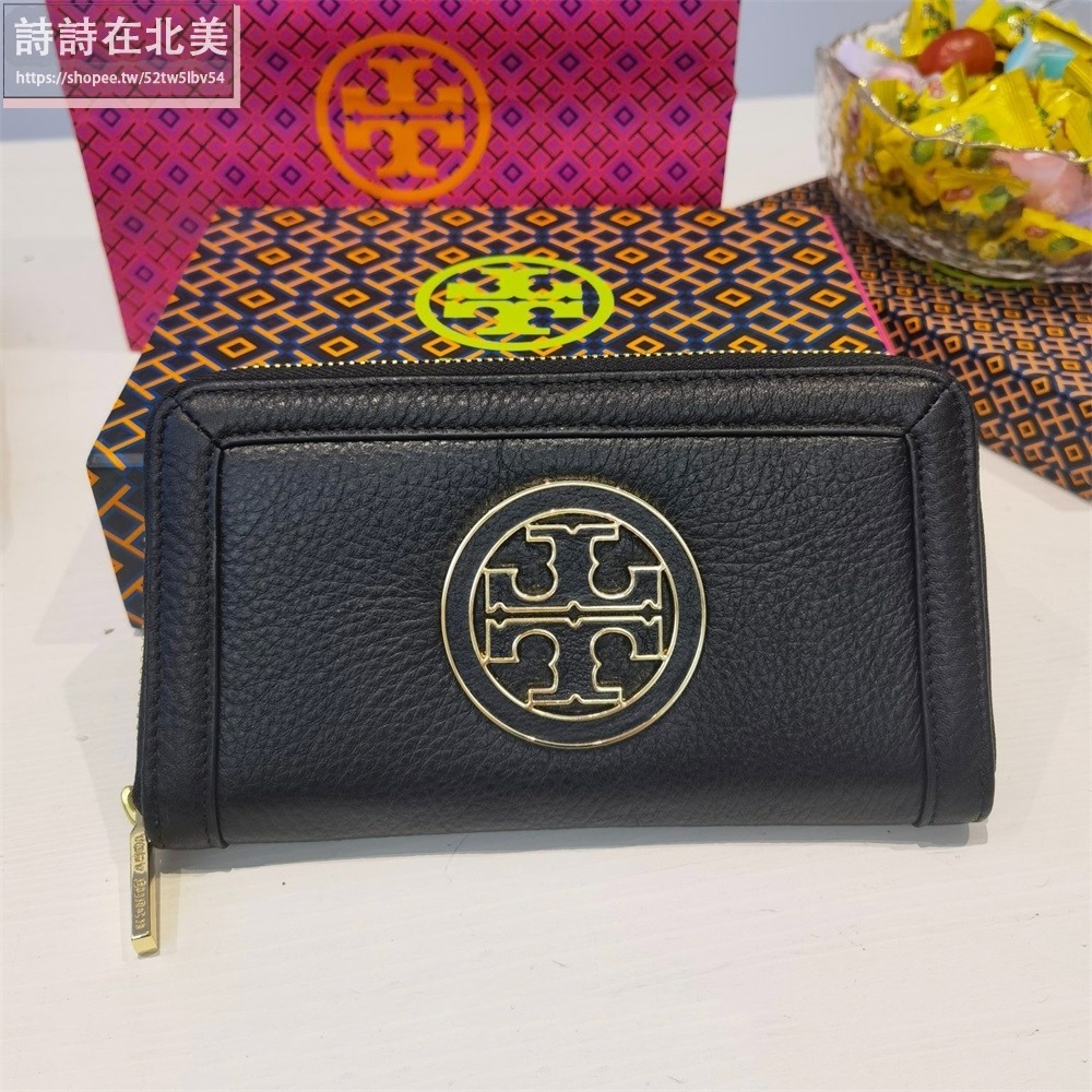 詩詩精品 Tory Burch 皮夾 荔枝紋真皮卡夾 tb長夾 錢包 零錢夾 長款零錢包 拉鍊長夾 手拿包 證件夾-細節圖2