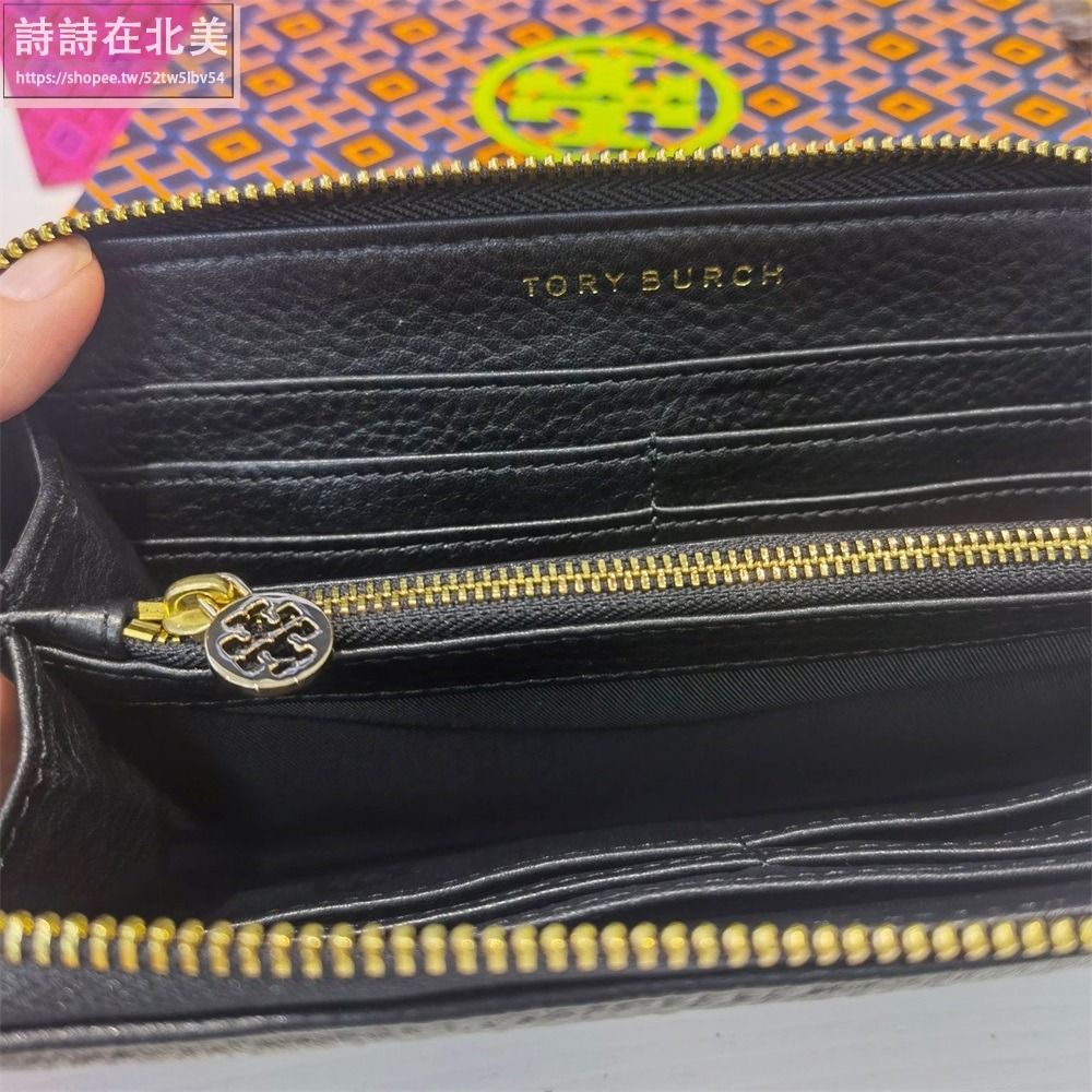 詩詩精品 Tory Burch 皮夾 荔枝紋真皮卡夾 tb長夾 錢包 零錢夾 長款零錢包 拉鍊長夾 手拿包 證件夾-細節圖5