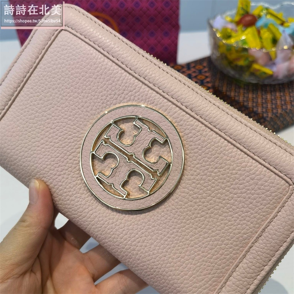 詩詩精品 Tory Burch 皮夾 荔枝紋真皮卡夾 tb長夾 錢包 零錢夾 長款零錢包 拉鍊長夾 手拿包 證件夾-細節圖9