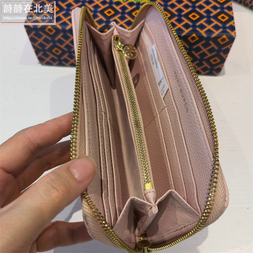 詩詩精品 Tory Burch 皮夾 荔枝紋真皮卡夾 tb長夾 錢包 零錢夾 長款零錢包 拉鍊長夾 手拿包 證件夾-細節圖10