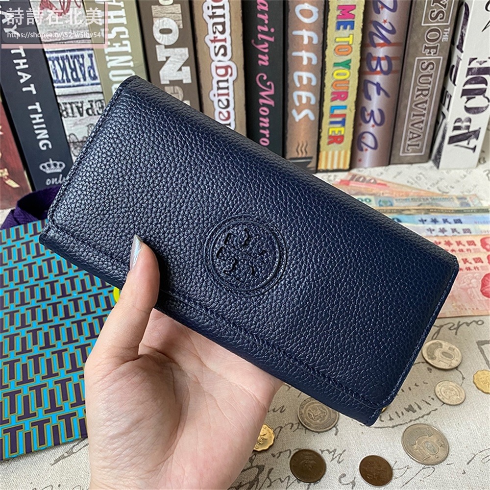 詩詩精品 Tory Burch 皮夾 荔枝紋真皮卡夾 tb長夾 錢包 零錢夾 零錢包 按扣長夾 手拿包 信用卡夾-細節圖9