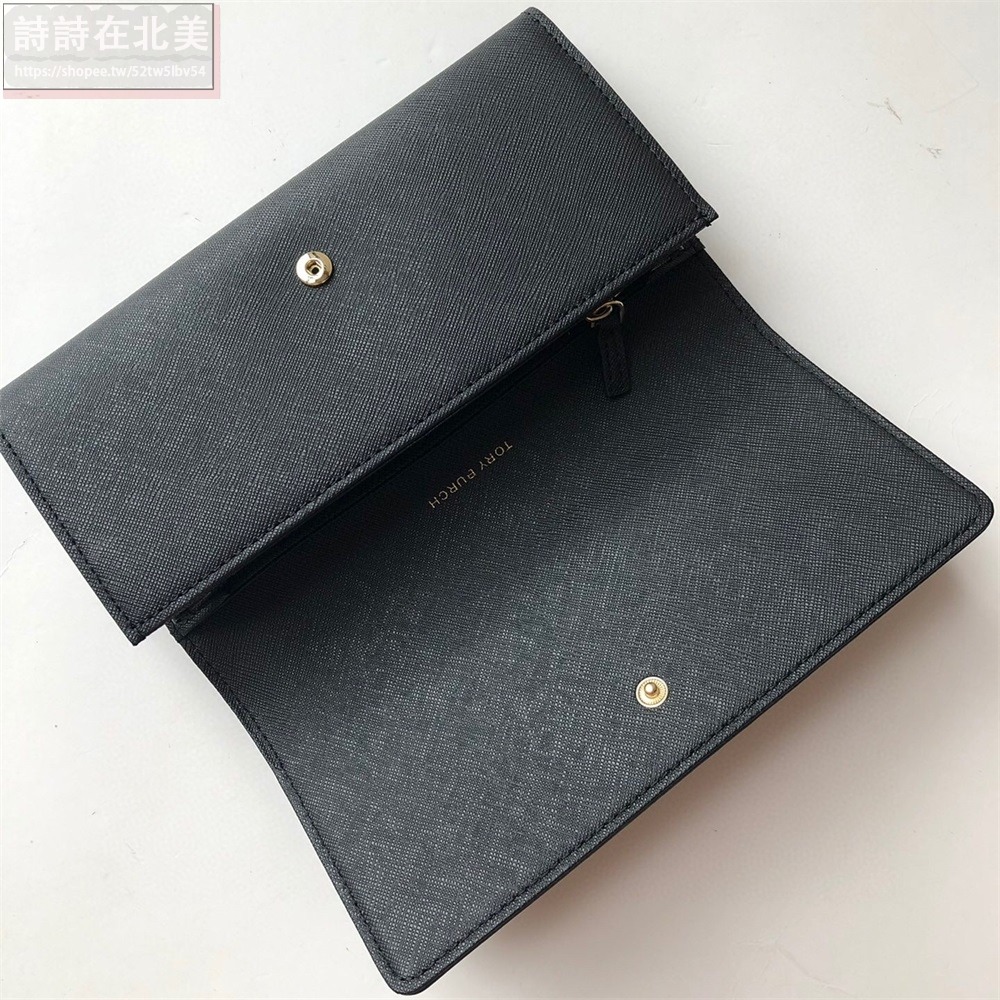 詩詩精品 Tory Burch 皮夾 長夾 錢夾 零錢夾 大鈔夾 暗釦夾 零錢包 證件夾 十字紋防刮長夾 卡片夾 手拿包-細節圖5