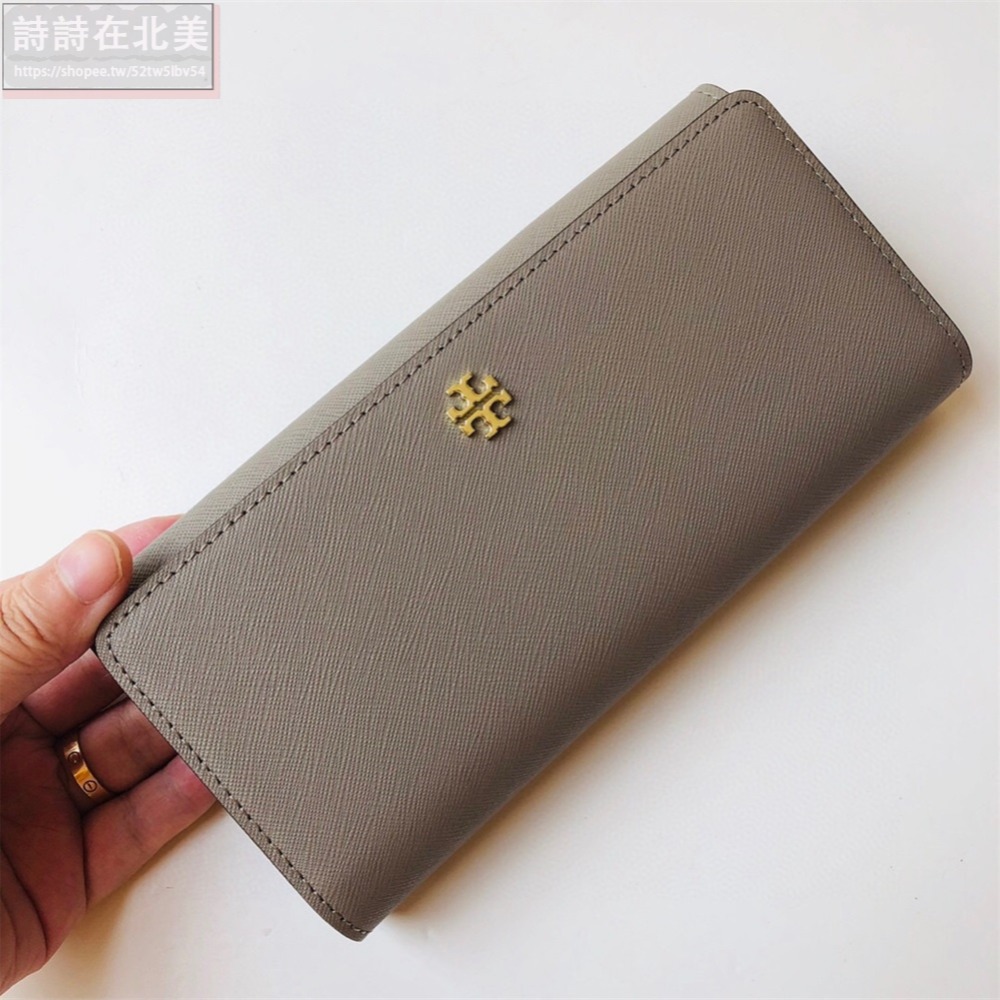 詩詩精品 Tory Burch 皮夾 長夾 錢夾 零錢夾 大鈔夾 暗釦夾 零錢包 證件夾 十字紋防刮長夾 卡片夾 手拿包-細節圖7