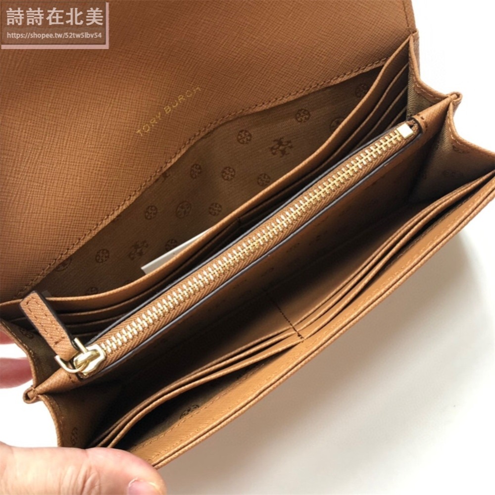 詩詩精品 Tory Burch 皮夾 長夾 錢夾 零錢夾 大鈔夾 暗釦夾 零錢包 證件夾 十字紋防刮長夾 卡片夾 手拿包-細節圖10