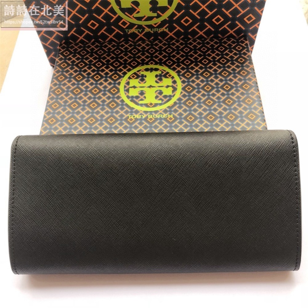 詩詩精品 Tory Burch 皮夾 長夾 時尚百搭 錢包 暗釦錢夾 十字紋防刮多卡位零錢包 女生卡夾 證件夾 手拿包-細節圖3