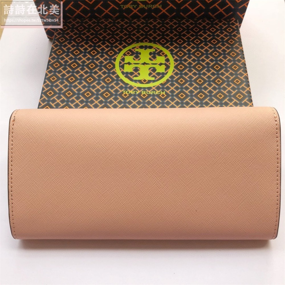 詩詩精品 Tory Burch 皮夾 長夾 時尚百搭 錢包 暗釦錢夾 十字紋防刮多卡位零錢包 女生卡夾 證件夾 手拿包-細節圖7