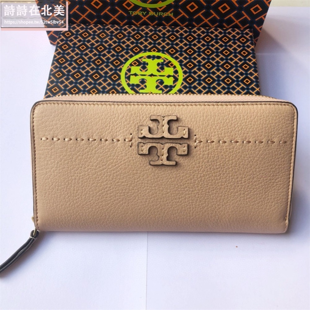 詩詩精品 Tory Burch 皮夾 長夾 時尚百搭 錢包 暗釦錢夾 十字紋防刮多卡位零錢包 女生卡夾 證件夾 手拿包-細節圖10