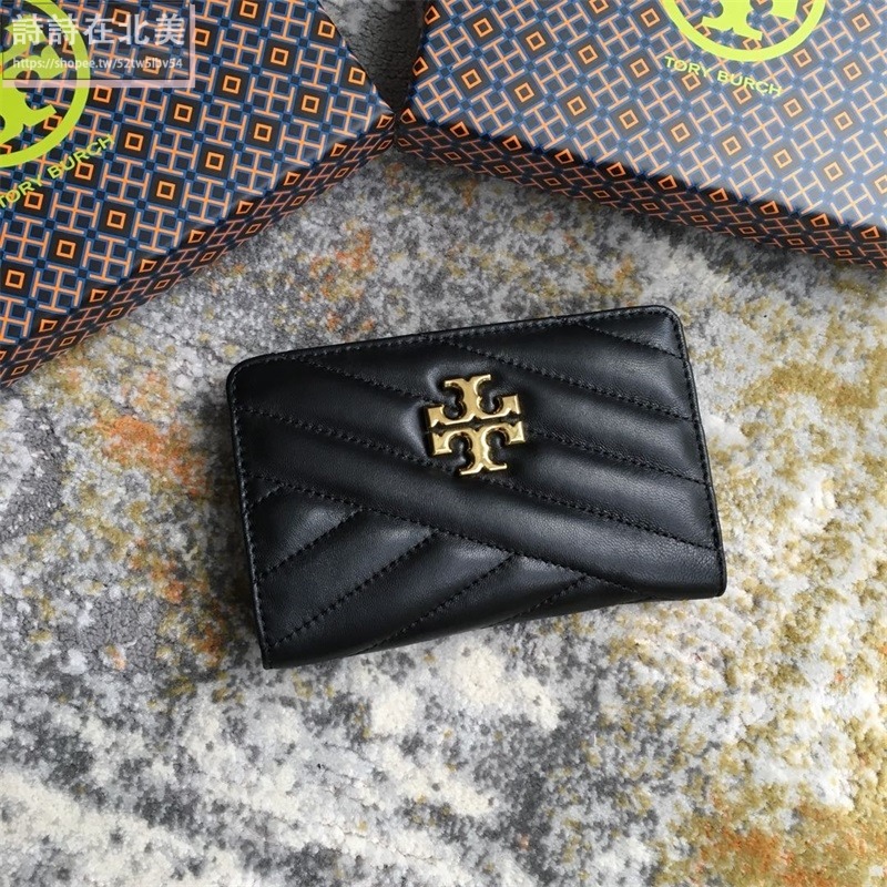 詩詩精品 Tory Burch 皮夾 中夾 錢包 小羊皮拉鏈皮夾 零錢包 時尚百搭 千元鈔票夾 多卡位零錢夾 證件夾-細節圖2