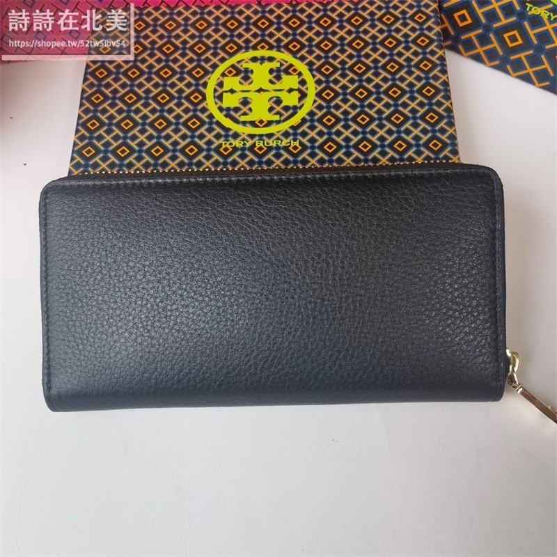 詩詩精品 Tory Burch 皮夾 長夾 錢包 時尚百搭 荔枝紋牛皮大logo零錢包 tb長夾 手拿包 證件夾 拉鏈夾-細節圖3