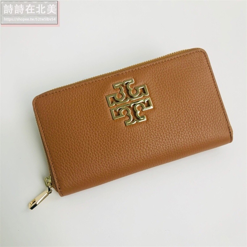 詩詩精品 Tory Burch 皮夾 長夾 錢包 時尚百搭 荔枝紋牛皮大logo零錢包 tb長夾 手拿包 證件夾 拉鏈夾-細節圖9