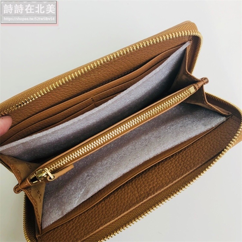 詩詩精品 Tory Burch 皮夾 長夾 錢包 時尚百搭 荔枝紋牛皮大logo零錢包 tb長夾 手拿包 證件夾 拉鏈夾-細節圖10