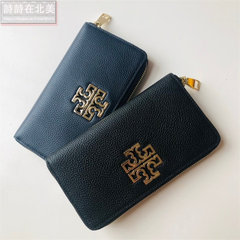 詩詩精品 Tory Burch 皮夾 長夾 錢包 時尚百搭 荔枝紋牛皮大logo零錢包 tb長夾 手拿包 證件夾 拉鏈夾-細節圖11