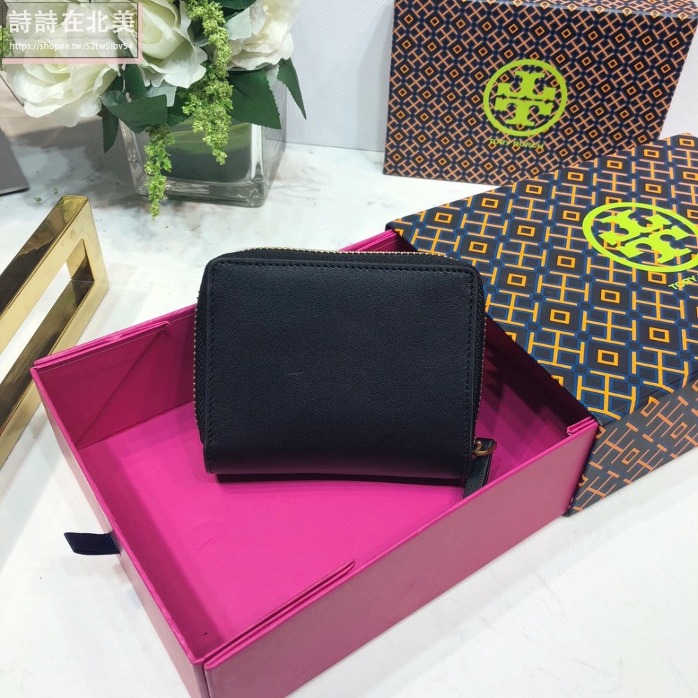 詩詩精品 Tory Burch 皮夾 鈔票夾 金屬大LOGO手拿包 拉鏈卡夾 TB長夾 信用卡包 手拿包 短夾 零錢包-細節圖3