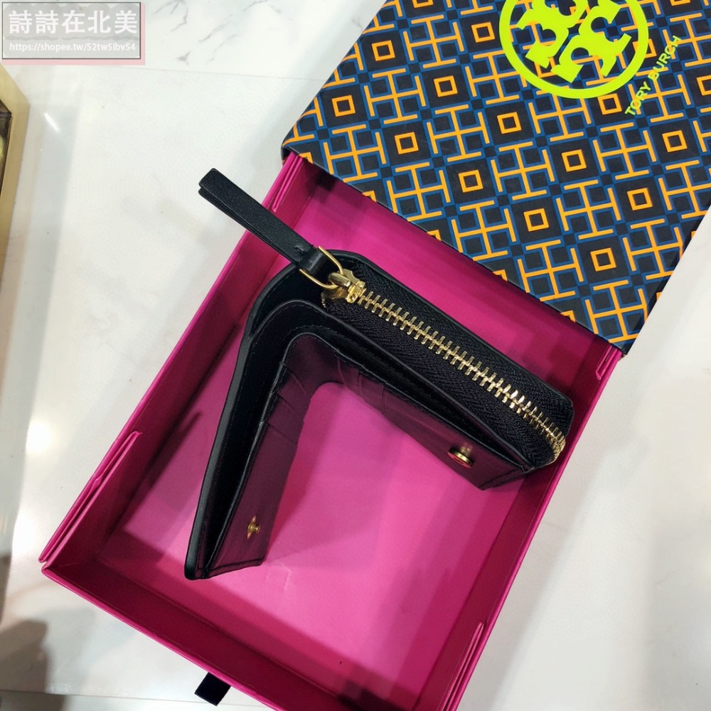 詩詩精品 Tory Burch 皮夾 鈔票夾 金屬大LOGO手拿包 拉鏈卡夾 TB長夾 信用卡包 手拿包 短夾 零錢包-細節圖6