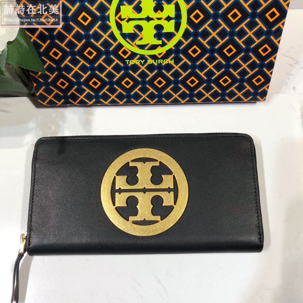 詩詩精品 Tory Burch 皮夾 鈔票夾 金屬大LOGO手拿包 拉鏈卡夾 TB長夾 信用卡包 手拿包 短夾 零錢包-細節圖7